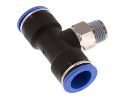 16mm x R3/8'' inline T-stuk Messing/PA 66 Insteekfitting Buitendraad Draaibaar NBR