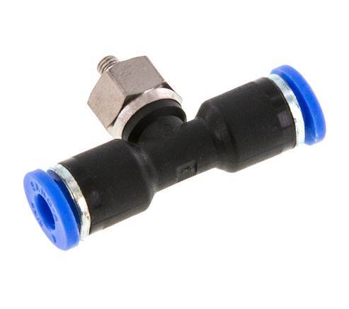 4mm x M 3 Inline Tee Push-in Fitting with Male Threads Steel/PA 66 NBR Rotatable [2 Pieces]