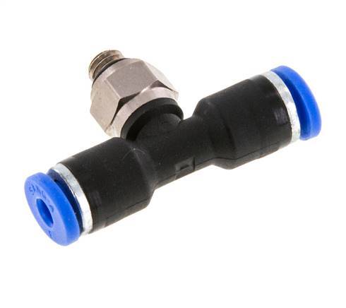 3mm x M 5 Inline Tee Push-in Fitting with Male Threads Brass/PA 66 NBR Rotatable [2 Pieces]