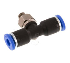 4mm x M 5 inline T-stuk Messing/PA 66 Insteekfitting Buitendraad Draaibaar NBR [2 Stuks]
