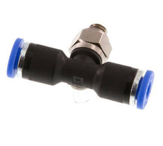 4mm x M 5 inline T-stuk Messing/PA 66 Insteekfitting Buitendraad Draaibaar NBR [2 Stuks]