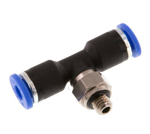 4mm x M 5 inline T-stuk Messing/PA 66 Insteekfitting Buitendraad Draaibaar NBR [2 Stuks]