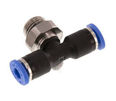 4mm x G1/8'' Inline Tee Push-in Fitting with Male Threads Brass/PA 66 NBR Rotatable [2 Pieces]