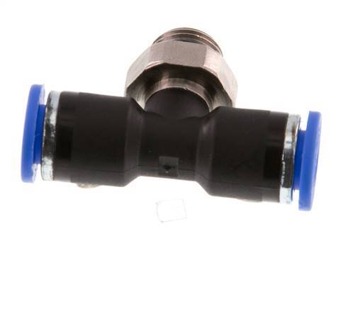 6mm x G1/8'' inline T-stuk Messing/PA 66 Insteekfitting Buitendraad Draaibaar NBR [2 Stuks]