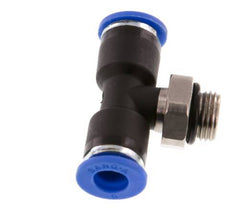 6mm x G1/8'' inline T-stuk Messing/PA 66 Insteekfitting Buitendraad Draaibaar NBR [2 Stuks]