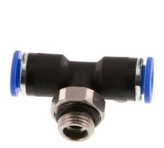 6mm x G1/8'' inline T-stuk Messing/PA 66 Insteekfitting Buitendraad Draaibaar NBR [2 Stuks]
