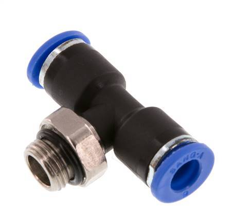 6mm x G1/8'' inline T-stuk Messing/PA 66 Insteekfitting Buitendraad Draaibaar NBR [2 Stuks]