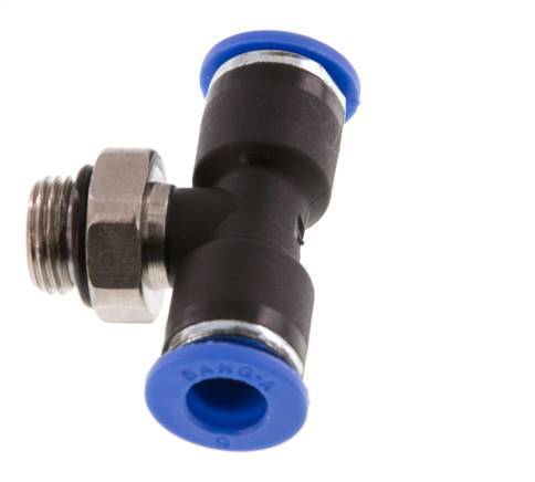 6mm x G1/8'' inline T-stuk Messing/PA 66 Insteekfitting Buitendraad Draaibaar NBR [2 Stuks]
