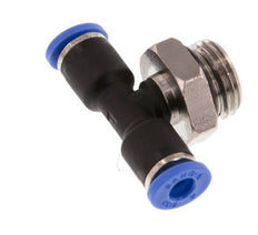 4mm x G1/4'' inline T-stuk Messing/PA 66 Insteekfitting Buitendraad Draaibaar NBR [2 Stuks]