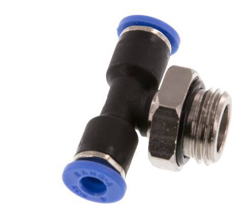 4mm x G1/4'' inline T-stuk Messing/PA 66 Insteekfitting Buitendraad Draaibaar NBR [2 Stuks]