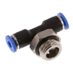 4mm x G1/4'' inline T-stuk Messing/PA 66 Insteekfitting Buitendraad Draaibaar NBR [2 Stuks]