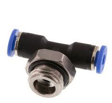 4mm x G1/4'' inline T-stuk Messing/PA 66 Insteekfitting Buitendraad Draaibaar NBR [2 Stuks]