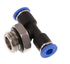 4mm x G1/4'' inline T-stuk Messing/PA 66 Insteekfitting Buitendraad Draaibaar NBR [2 Stuks]