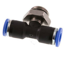 6mm x G1/4'' inline T-stuk Messing/PA 66 Insteekfitting Buitendraad Draaibaar NBR [2 Stuks]