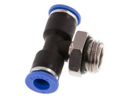 6mm x G1/4'' inline T-stuk Messing/PA 66 Insteekfitting Buitendraad Draaibaar NBR [2 Stuks]