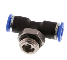 6mm x G1/4'' inline T-stuk Messing/PA 66 Insteekfitting Buitendraad Draaibaar NBR [2 Stuks]