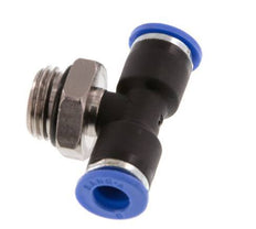 6mm x G1/4'' inline T-stuk Messing/PA 66 Insteekfitting Buitendraad Draaibaar NBR [2 Stuks]