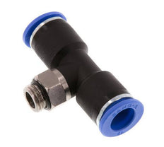12mm x G1/4'' inline T-stuk Messing/PA 66 Insteekfitting Buitendraad Draaibaar NBR