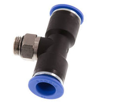 12mm x G1/4'' inline T-stuk Messing/PA 66 Insteekfitting Buitendraad Draaibaar NBR