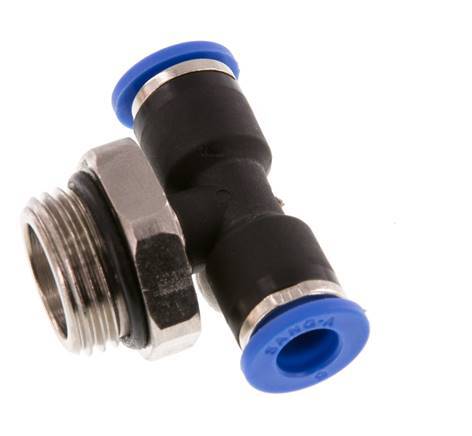 6mm x G3/8'' inline T-stuk Messing/PA 66 Insteekfitting Buitendraad Draaibaar NBR [2 Stuks]