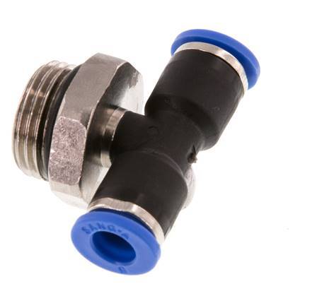 6mm x G3/8'' inline T-stuk Messing/PA 66 Insteekfitting Buitendraad Draaibaar NBR [2 Stuks]