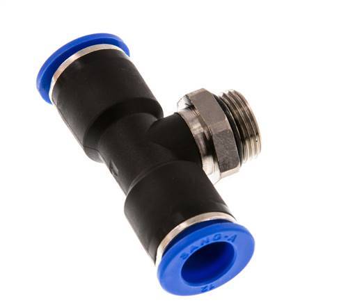 12mm x G3/8'' inline T-stuk Messing/PA 66 Insteekfitting Buitendraad Draaibaar NBR