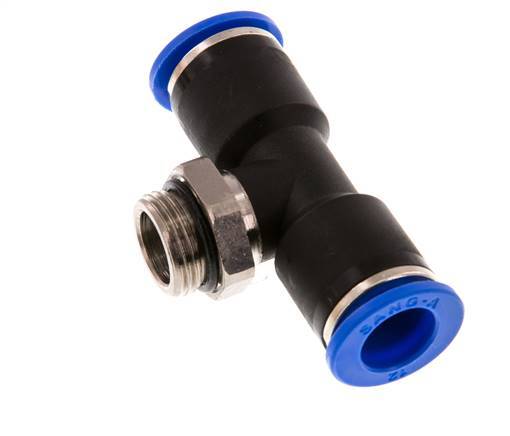 12mm x G3/8'' inline T-stuk Messing/PA 66 Insteekfitting Buitendraad Draaibaar NBR