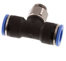 14mm x G3/8'' inline T-stuk Messing/PA 66 Insteekfitting Buitendraad Draaibaar NBR