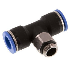 14mm x G3/8'' inline T-stuk Messing/PA 66 Insteekfitting Buitendraad Draaibaar NBR