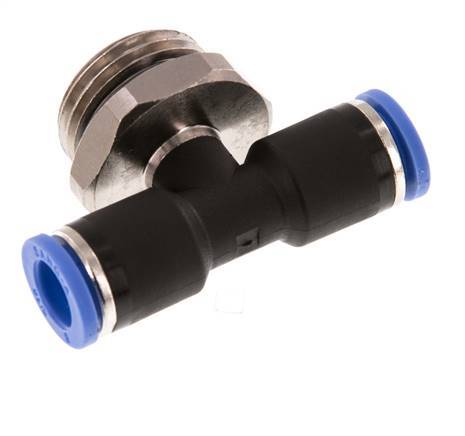 8mm x G1/2'' inline T-stuk Messing/PA 66 Insteekfitting Buitendraad Draaibaar NBR