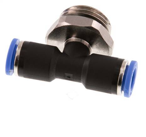 8mm x G1/2'' inline T-stuk Messing/PA 66 Insteekfitting Buitendraad Draaibaar NBR