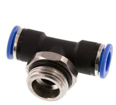 10mm x G1/2'' inline T-stuk Messing/PA 66 Insteekfitting Buitendraad Draaibaar NBR