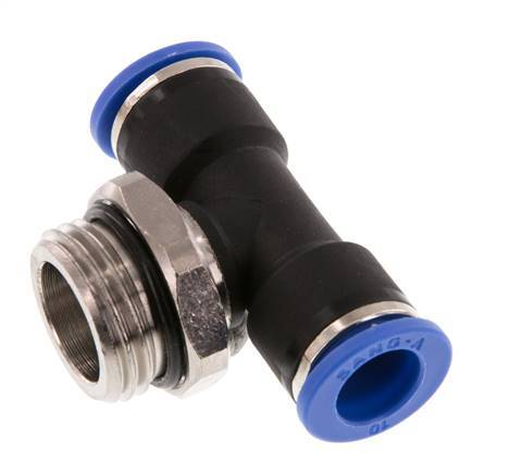 10mm x G1/2'' inline T-stuk Messing/PA 66 Insteekfitting Buitendraad Draaibaar NBR