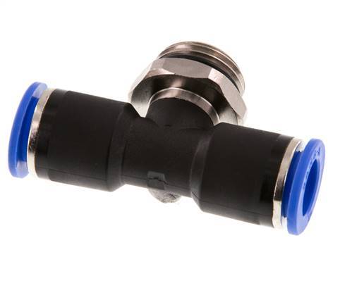 12mm x G1/2'' inline T-stuk Messing/PA 66 Insteekfitting Buitendraad Draaibaar NBR