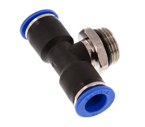 12mm x G1/2'' inline T-stuk Messing/PA 66 Insteekfitting Buitendraad Draaibaar NBR
