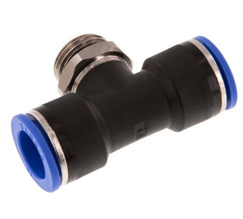 16mm x G1/2'' inline T-stuk Messing/PA 66 Insteekfitting Buitendraad Draaibaar NBR