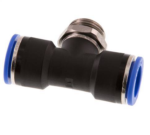 16mm x G1/2'' inline T-stuk Messing/PA 66 Insteekfitting Buitendraad Draaibaar NBR