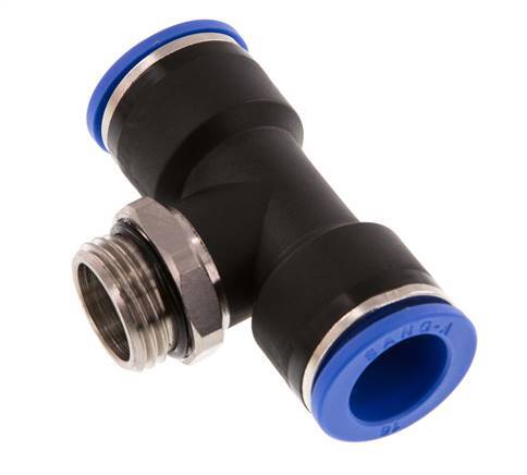 16mm x G1/2'' inline T-stuk Messing/PA 66 Insteekfitting Buitendraad Draaibaar NBR