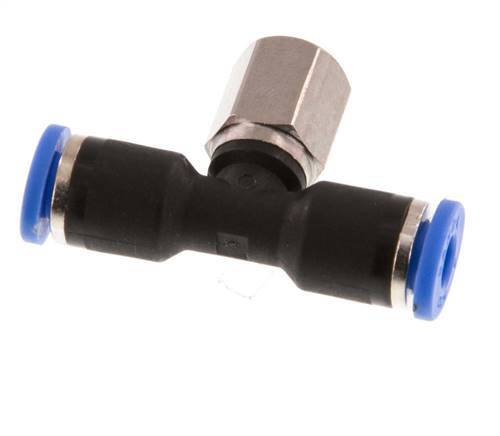 4mm x M 5 inline T-stuk Messing/PA 66 Insteekfitting Binnendraad Draaibaar NBR [2 Stuks]