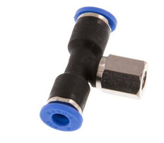 4mm x M 5 inline T-stuk Messing/PA 66 Insteekfitting Binnendraad Draaibaar NBR [2 Stuks]