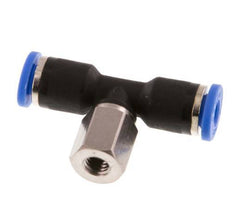 4mm x M 5 inline T-stuk Messing/PA 66 Insteekfitting Binnendraad Draaibaar NBR [2 Stuks]