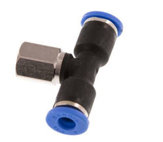 4mm x M 5 inline T-stuk Messing/PA 66 Insteekfitting Binnendraad Draaibaar NBR [2 Stuks]
