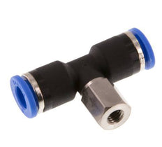 6mm x M 5 inline T-stuk Messing/PA 66 Insteekfitting Binnendraad Draaibaar NBR [2 Stuks]