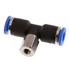 6mm x M 5 inline T-stuk Messing/PA 66 Insteekfitting Binnendraad Draaibaar NBR [2 Stuks]