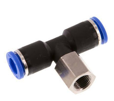 8mm x G1/8'' inline T-stuk Messing/PA 66 Insteekfitting Binnendraad Draaibaar NBR [2 Stuks]