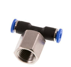 4mm x G1/4'' inline T-stuk Messing/PA 66 Insteekfitting Binnendraad Draaibaar NBR [2 Stuks]