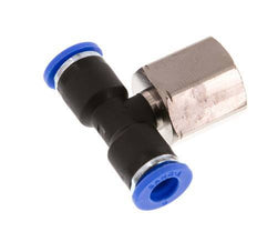 6mm x G1/4'' inline T-stuk Messing/PA 66 Insteekfitting Binnendraad Draaibaar NBR [2 Stuks]