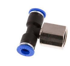 6mm x G1/4'' inline T-stuk Messing/PA 66 Insteekfitting Binnendraad Draaibaar NBR [2 Stuks]