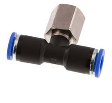 8mm x G1/4'' inline T-stuk Messing/PA 66 Insteekfitting Binnendraad Draaibaar NBR [2 Stuks]