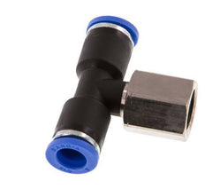 8mm x G1/4'' inline T-stuk Messing/PA 66 Insteekfitting Binnendraad Draaibaar NBR [2 Stuks]
